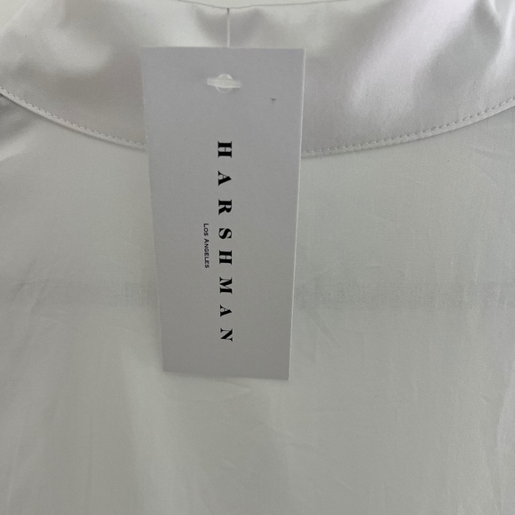 Harshman Los Angeles White Button Up Claire Puff Long Sleeve Shirt XS NWT - Picture 3 of 4
